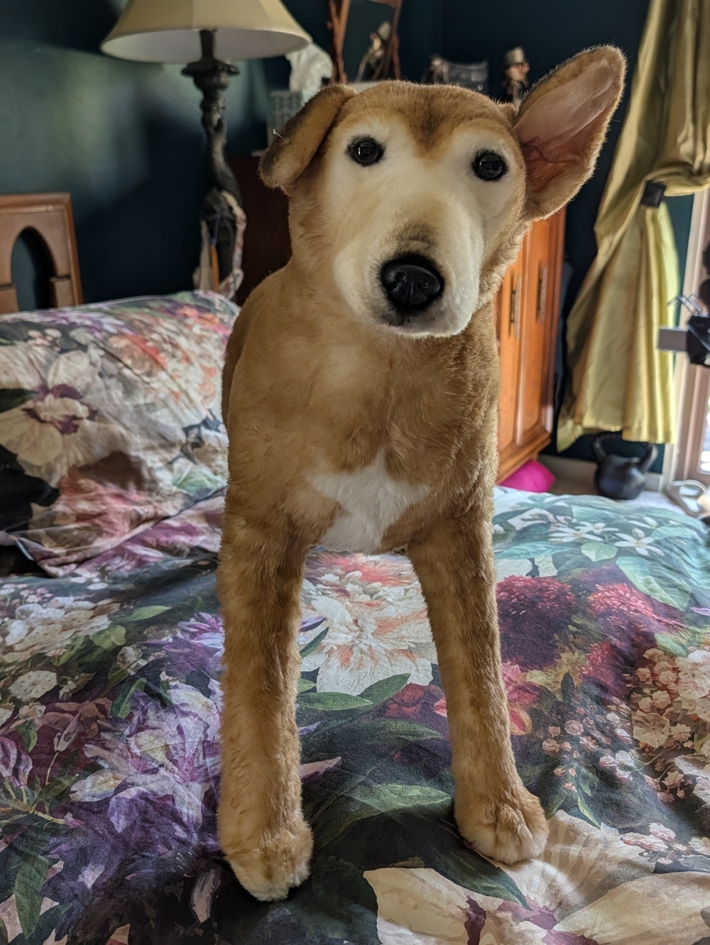 Cuddle Clones Mixed Breed Tan Plush Dog Life Like Realistic  16" x 20" Bella Exc